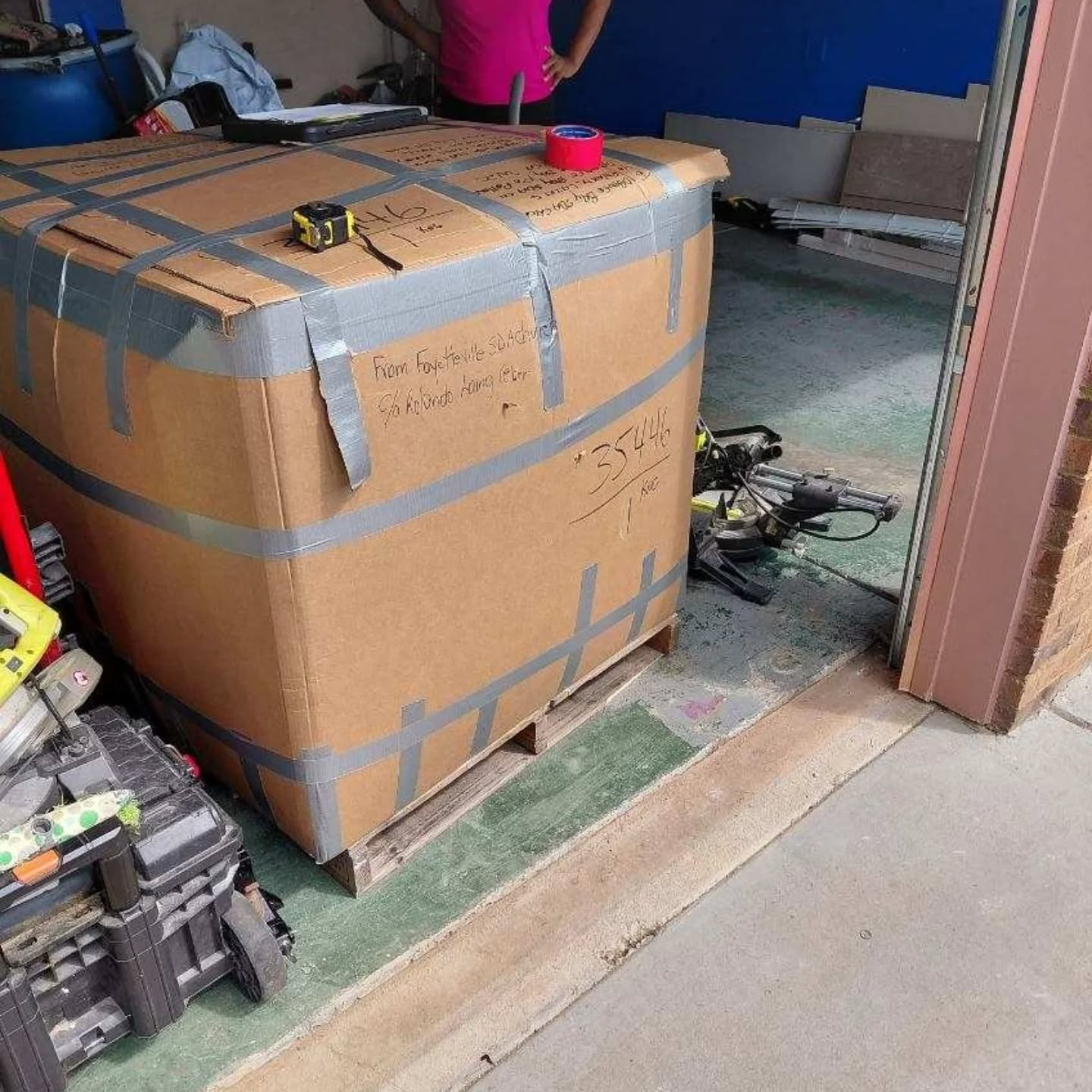 Heavy freight secured and ready for shipment